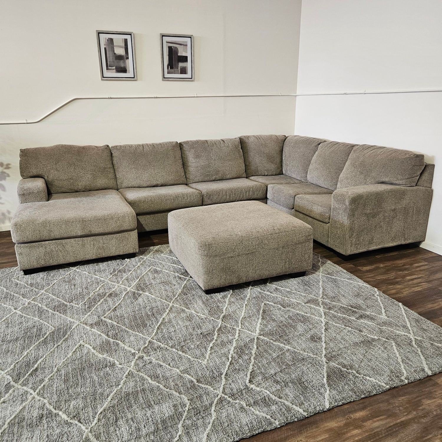 Ashleys Sectional with Ottoman - FREE DELIVERY