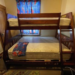 Sturdy Twin Over Full  Solid Wood Bunk Bed