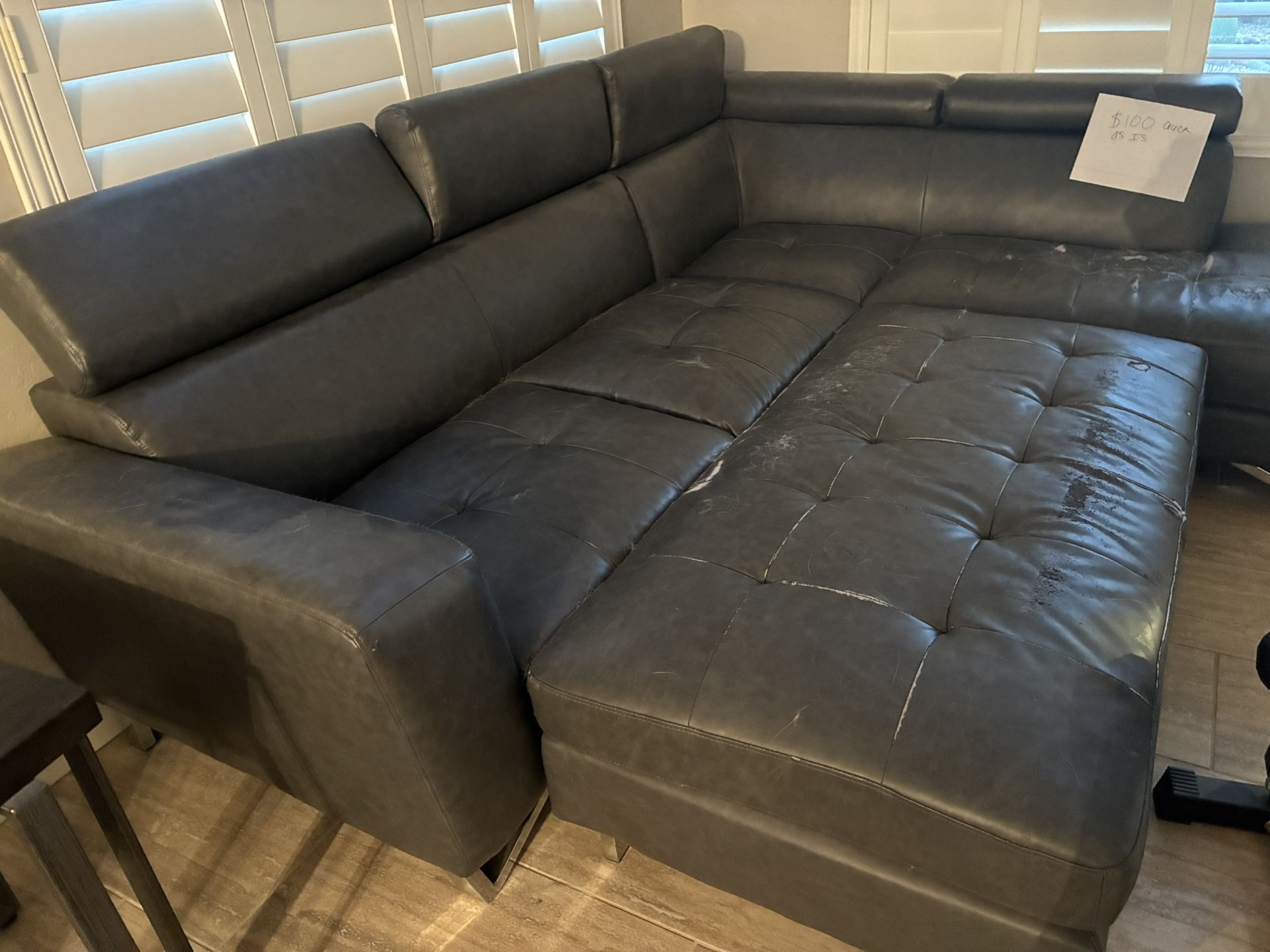 Grey Pleather Couch Free