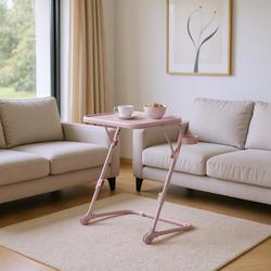 Homy Casa Baseline Adjustable Labtop Folding Sofa Table Desk, Pink