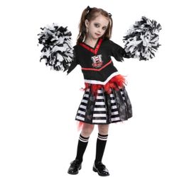 New Kids size large (10-12) Zombie Cheerleader Costume with Pom Poms