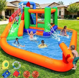 Inflatable Water Slide Bounce House with Pool