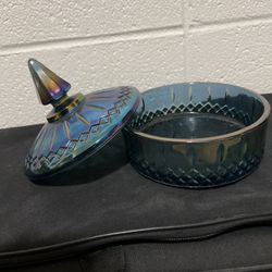 Carnival Glass Dish With Lid