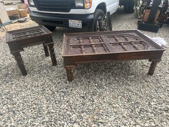 Hand Carved Indian Door Coffee Table & End Table ~ CAN DELIVER!!