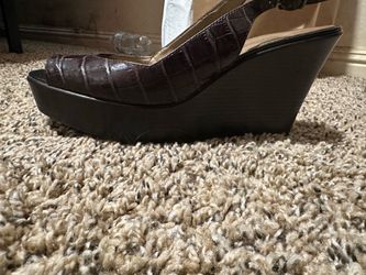 Crocodile leather wedge heels