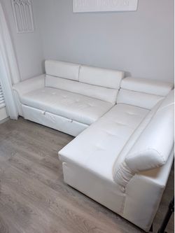 L-Shaped Sectional Corner Sofa with Pull Out Sleeper Sofa Bed
