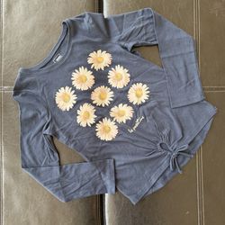 Sonoma - Girl’s Blue Long Sleeve with Floral Design