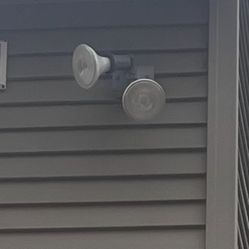 Set of 2 Outdoor Floodlights – Dual Head – Hardwired – Gray