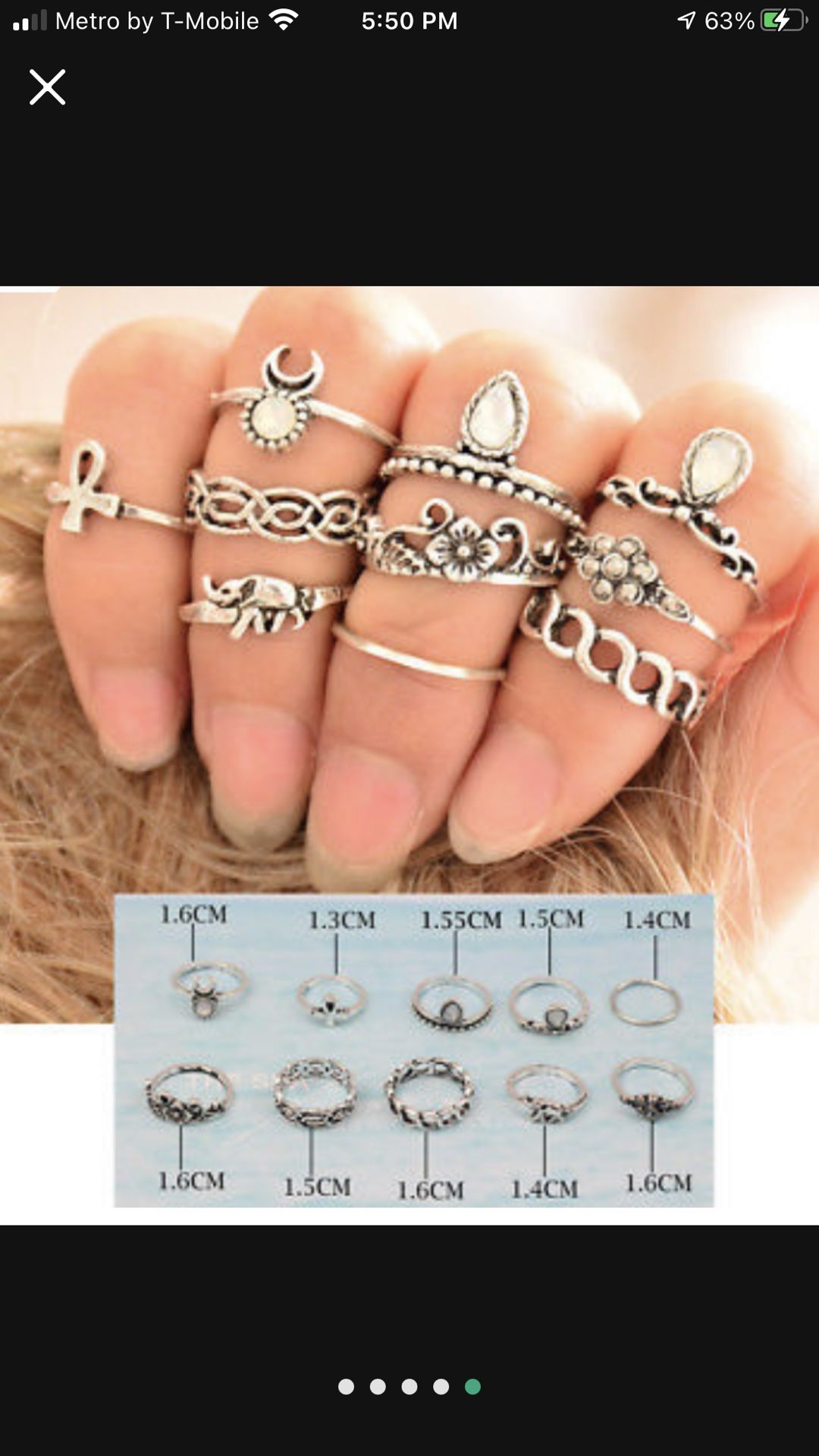 10 PIECE CUTE RING SET!! Tibetan Silver