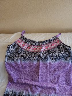 Womans Medium Petite Sun Dress Purple 