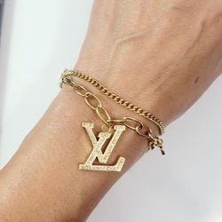 18k Gold Chain Women's Charm Bracelet Gift