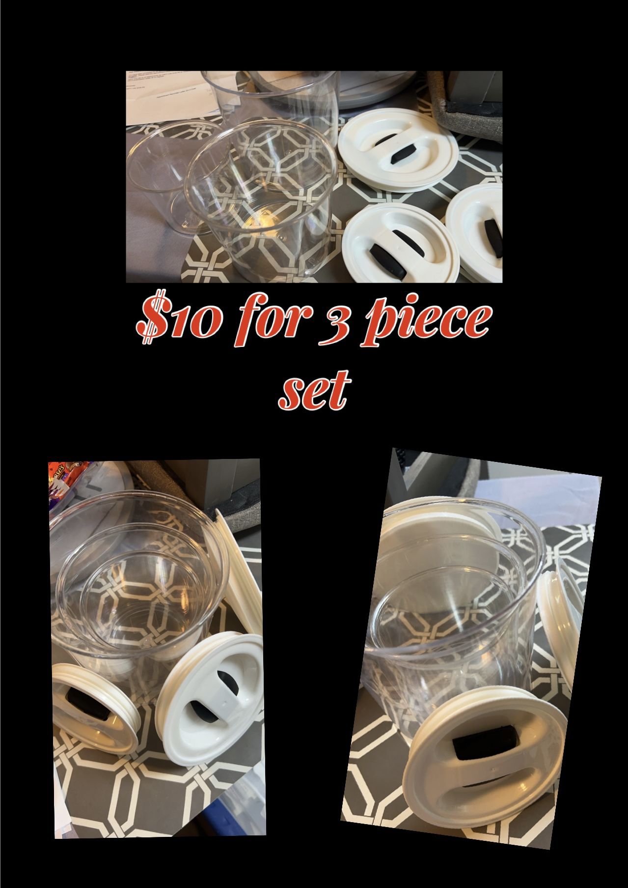 Kitchen Container 3piece Set For $10