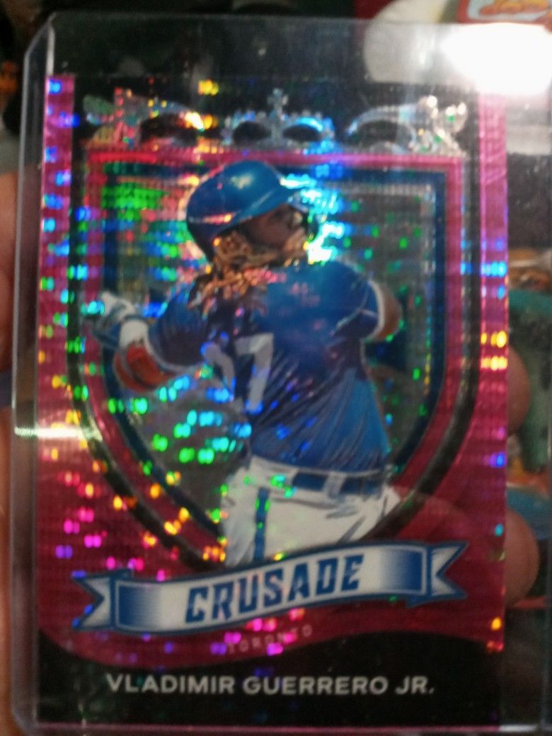 2021 Panini Chronicles Vladimir Guerrero Jr Pink Cracked Ice Crusade Prizm