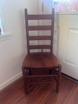 Vintage Oak Amish made ladder back dining chairs set of 4