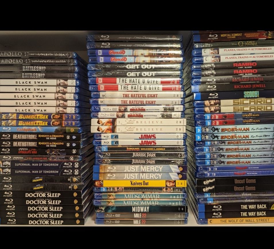 Blu-ray movies, like-new, dozens to choose from (see description for prices)