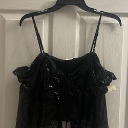 Brand New Black Sequin Party Cami Size XXL Juniors
