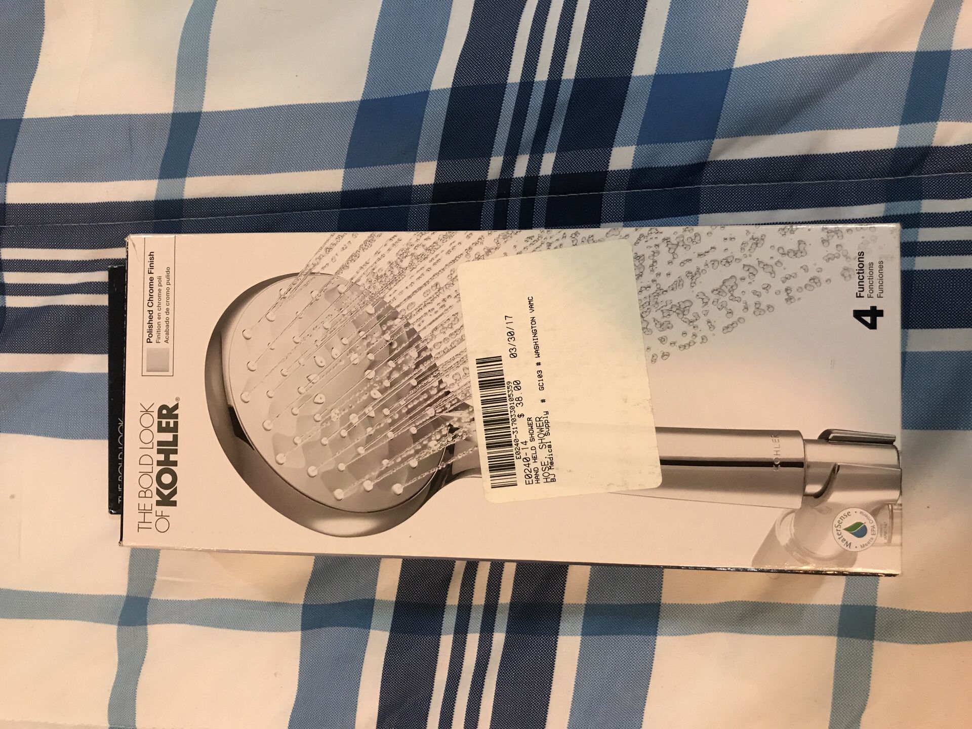 New Kohler Multi Function Awaken B110 Polished Hand Shower Head 72421-CP