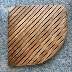 Spa-Style Teak Wood Corner Shower Mat