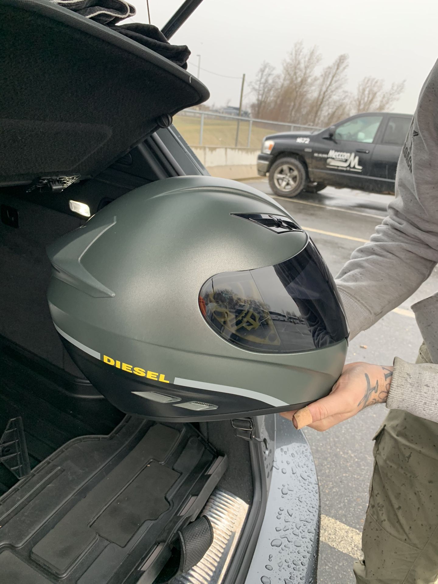 AGV Diesel - X-large Full Jack Helmet - Matte Green