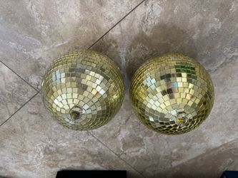 Gold Mirror Disco Balls – Set of 2