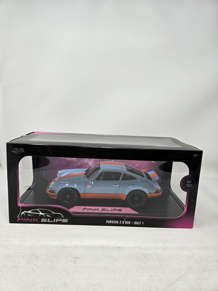 Jada 1/18 Pink Slips Porsche 2.8 RSR - Gulf 1 (Blue/Orange) Diecast Car