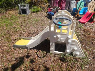 Price is firm.. children's climber slider with basketball hoop and ringtoss
