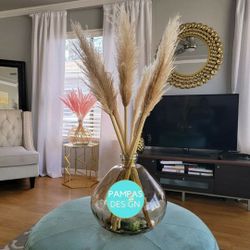 30' - 36" Tall Pampas Grass | 3 Stems Tabletop Pampas Grass - Pampas Grass Boho Floral Arrangements