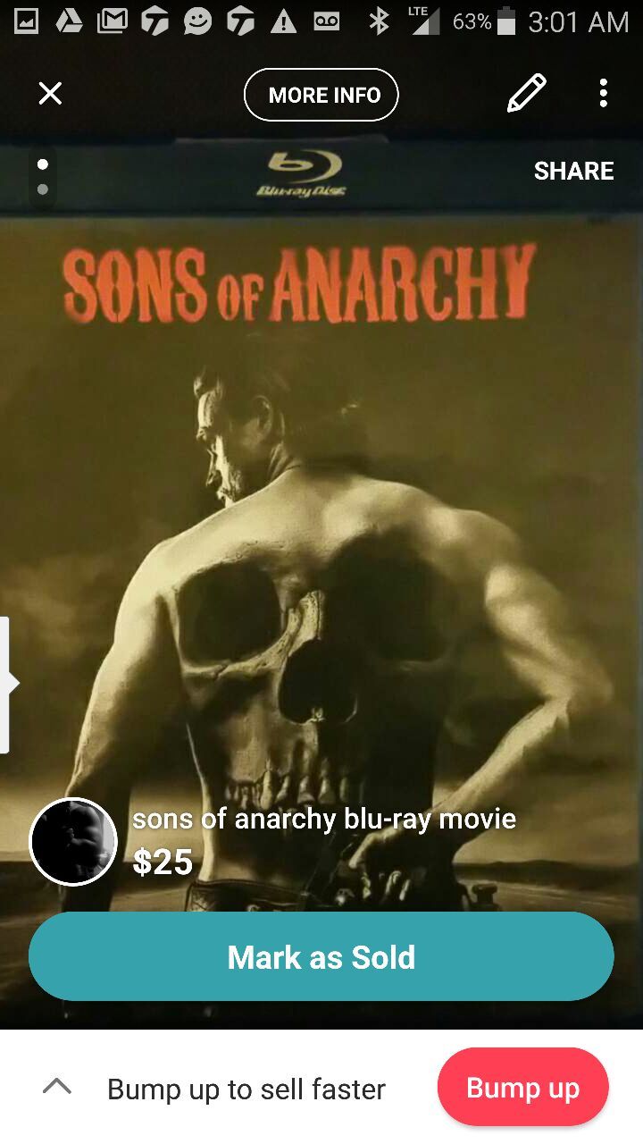 Sons of Anarchy Blu-ray movie $25