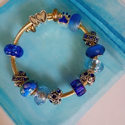 Cable Bracelet  With Charms