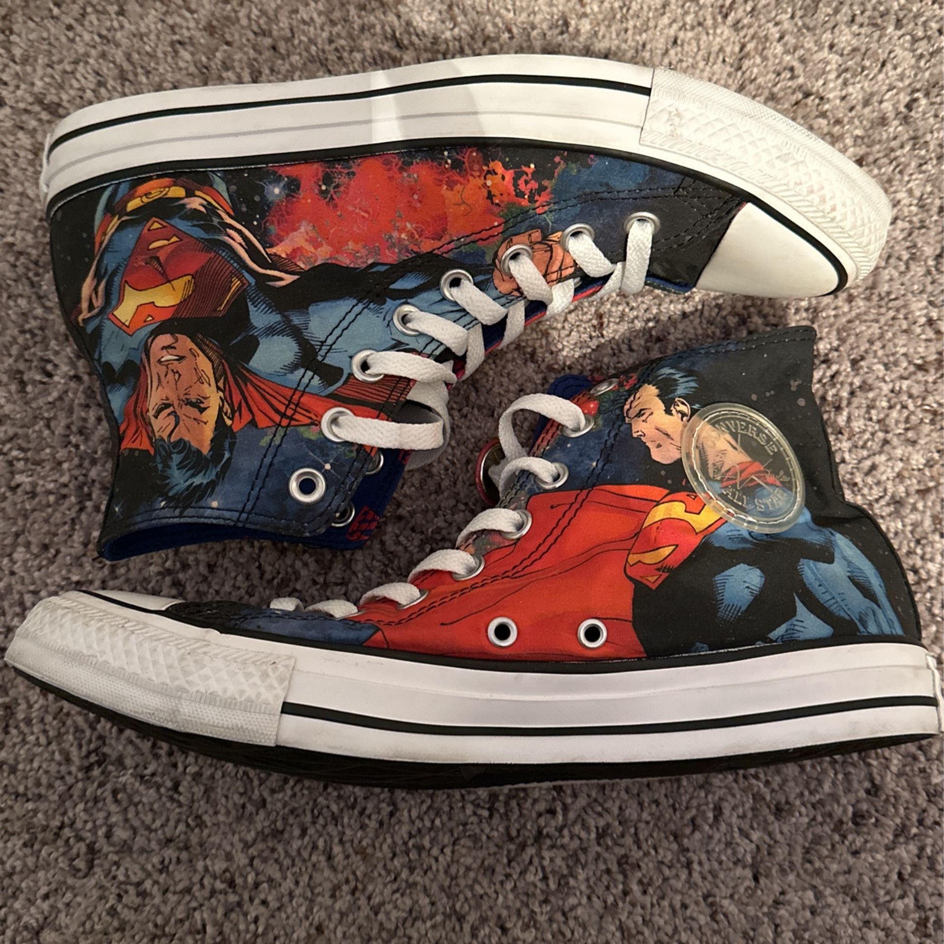 Converse All Star  x DC Comics Superman By Size 8 Mens Size 10 Womens High Tops
