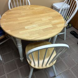 Round Wooden Dining Table with 4 Chairs