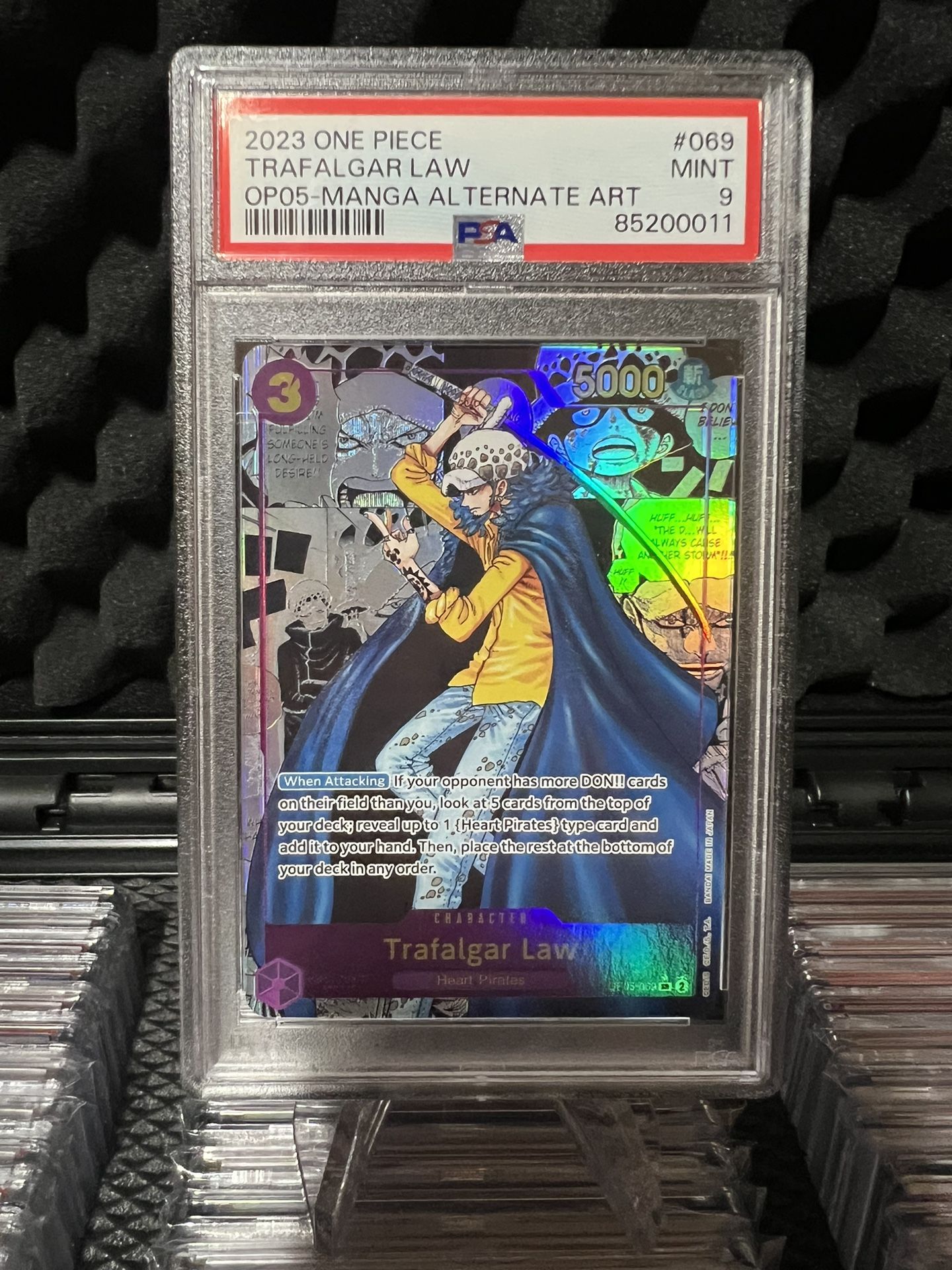 One Piece OP05 Awakening Of The New Era Trafalgar Law Manga Super Rare SR Parallel Alt Art PSA 9