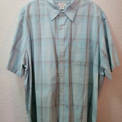 Dockers Shirt 
XXL Mens 
Short Sleeve  Light Blue Madras Plaid 
Button Down 