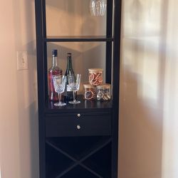 Wine Bar Cabinet – Solid Wood, Excellent Condition