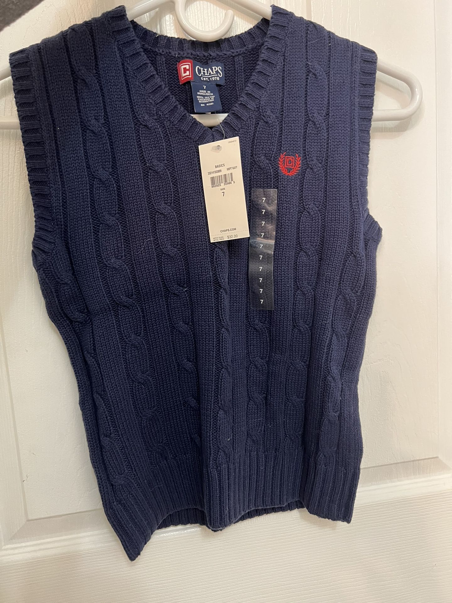 NWT Boys Chaps Sweater Vest