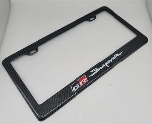 BRAND NEW GR SUPRA 100% Real Carbon Fiber License Plate Frame Tag Cover Original 3K