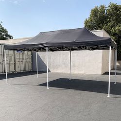 $200 (New in box) Heavy-duty 10x20 ft outdoor ez pop up canopy party tent instant shades w/ carry bag (black, red) 