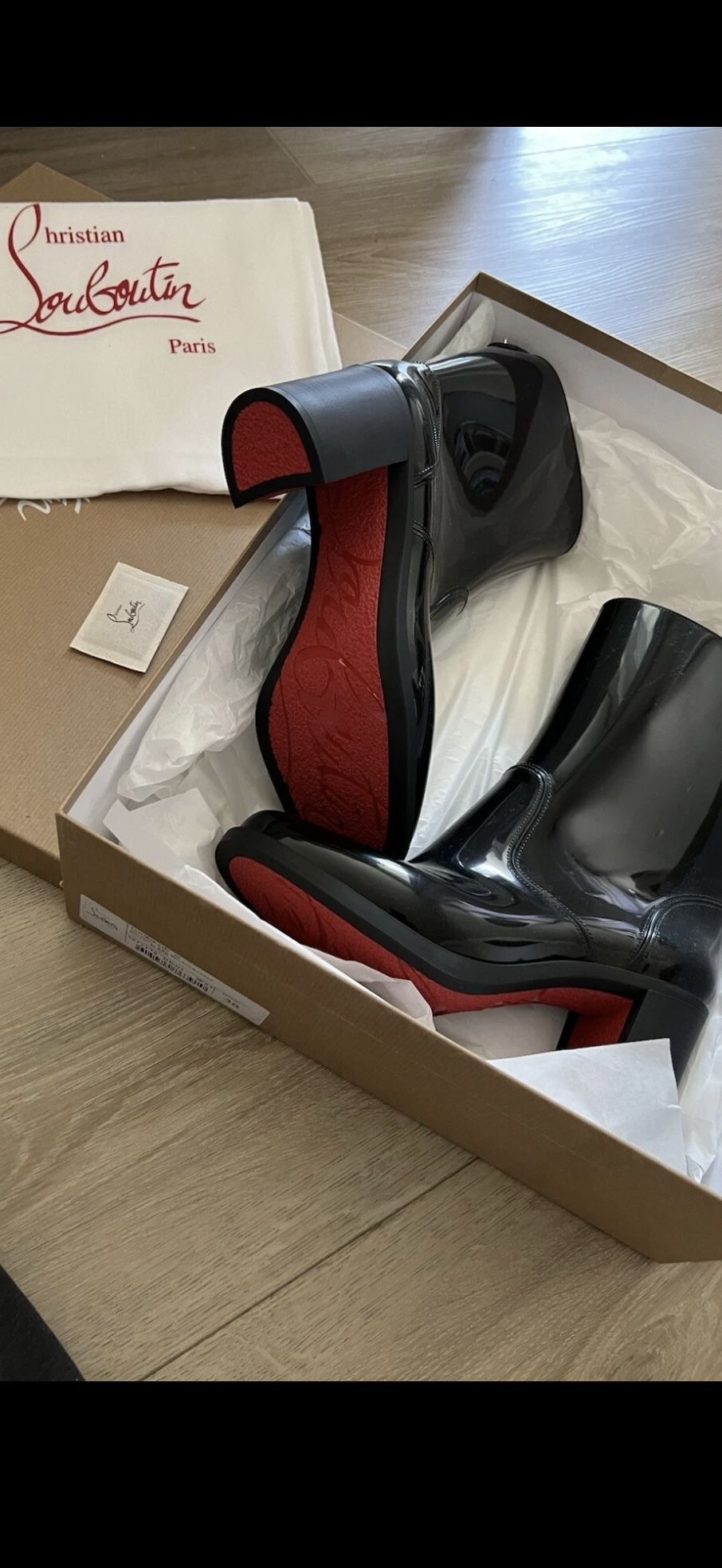 Christian Louboutin Loubirain 70 Boots (Black, Size 41, Authentic Designer Boots) 