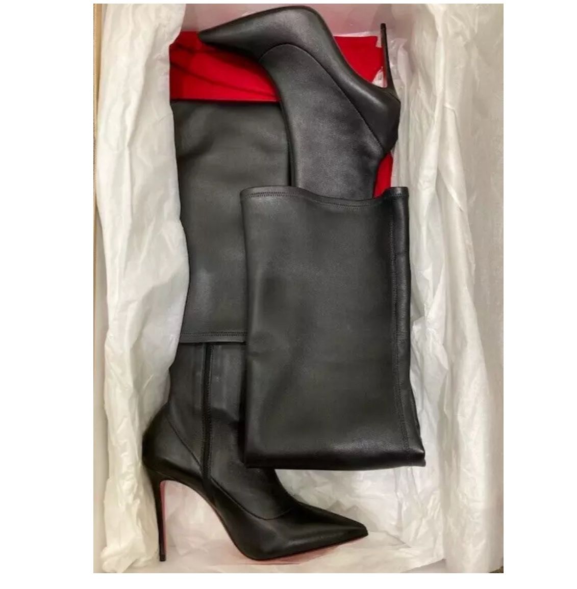 NEW Red Bottom Black Christian Louboutin KATE BOTTA ALTA Over The Knee- Size 36.5(6.5US)