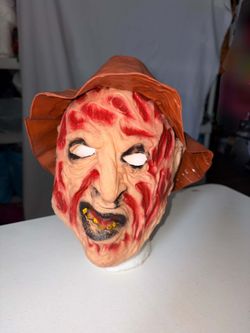 Freddy Krueger Latex Halloween Mask with Hat