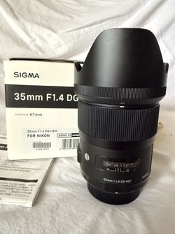 SIGMA 35mm f1.4 ART  DG HSM Lens"mint condition" NIKON AF Mount