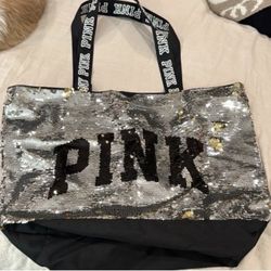 Victoria Secret Pink Sequin Tote Bag