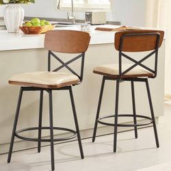 New Swivel Counter Height Bar Stools Set of 2