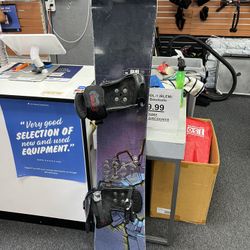 GNU Carbon High Beam 156CM Snowboard W/ Forum Destroyer M/L Bindings 