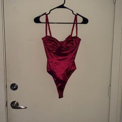 satin red corset top