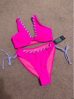 New hot pink neon bikini Swimsuit Bathing Suit festival rave raver outfit