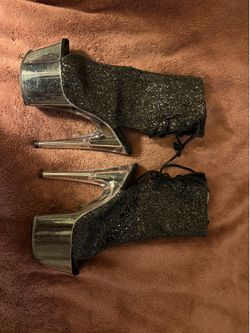 Pleasure glitter stripper heels