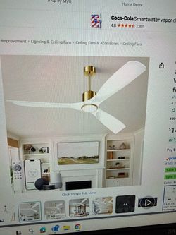 White and Gold Ceiling Fans with Lights & Remote, 52inch Modern Gold Ceiling Fan 3 Downrods, New