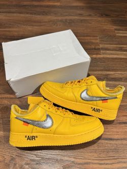 Size 11.5 - Nike Air Force 1 Low Off-White ICA University Gold Metallic Silver