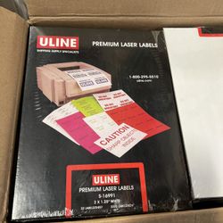 uline premium laser label S-16991 2×1.25" White 32 labels